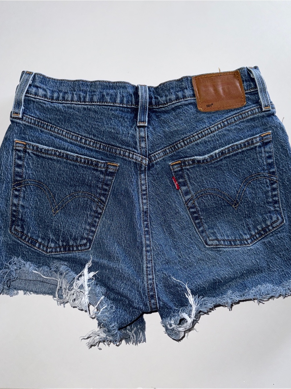 Levi's Dark Blue High-Rise Distressed Denim ShortsSKU:002